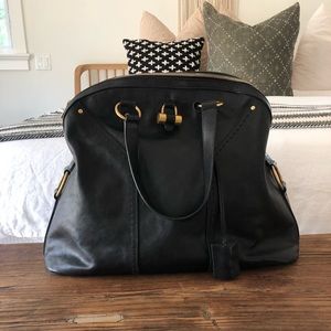 Yves Saint Laurent Leather Large Muse Bag